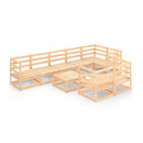 9 Piece Garden Lounge Set Solid Pinewood