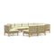 9 Piece Honey Brown Pinewood Garden Lounge Set With Cushions
