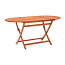 9 Piece Solid Eucalyptus Wood Folding Outdoor Dining Set