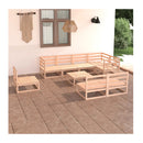 9 Piece Solid Pinewood Garden Lounge Set