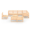 9 Piece Solid Pinewood Garden Lounge Set