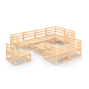 9 Piece Solid Pinewood Garden Lounge Set