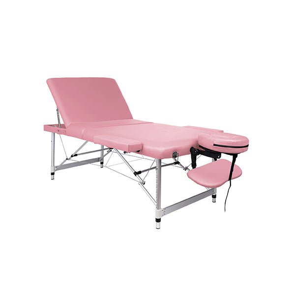Massage Table 3 Fold 85Cm Portable Aluminium Waxing Bed Therapy