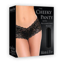 Adam & Eve Cheeky Panty with Rechargeable Bullet - Black Vibrating Panty - Fits AUS Sizes 6-16