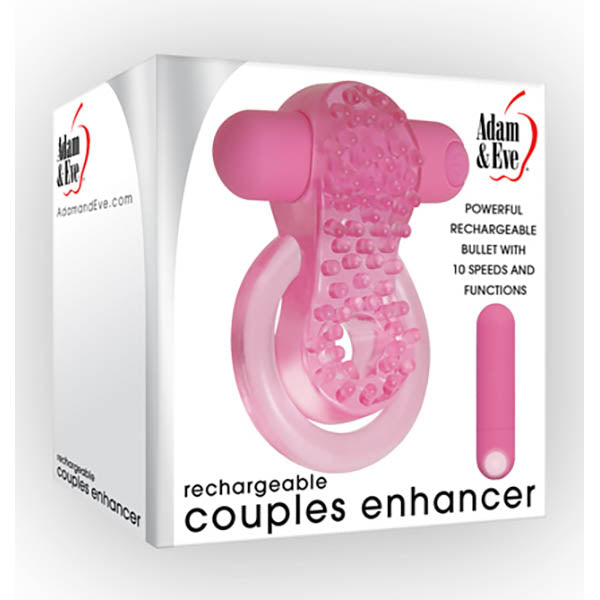 Rechargeable Couples Enhancer Pink Cock And Balls Ring
