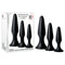Set Of 3 Sizes Silicone Booty Boot Camp Training Kit Black Butt Plugs