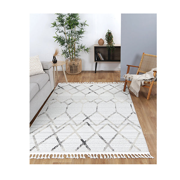Aria Cream Grey Diamond Rug