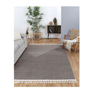 Aria Cream Brown Geometric Striped Rug