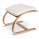 Birch Plywood Fabric Lounge Rocking Chair w/ Foot Stool