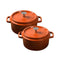 Soga 2X Cast Iron 24Cm Enamel Porcelain Stewpot With Lid Orange