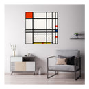 Abstract Art By Piet Mondrian Black Frame Canvas Wall Art
