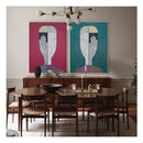 Abstract Man And Woman Set Of 2 Gold Frame Canvas Wall Art