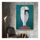 Abstract Man And Woman Set Of 2 Gold Frame Canvas Wall Art