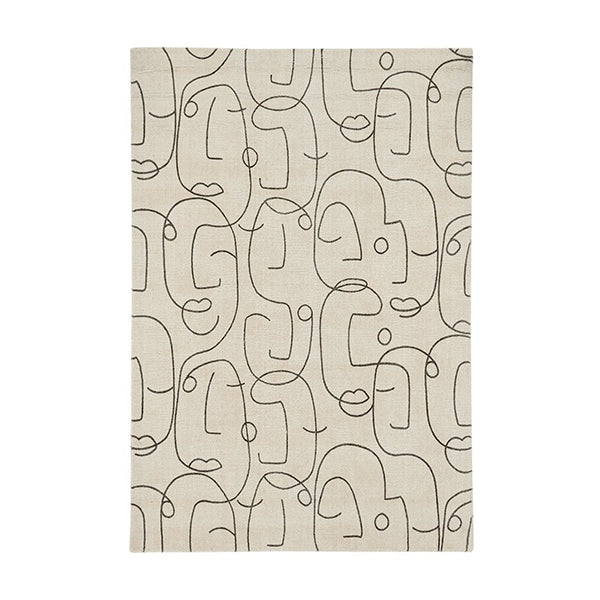 Abstract Portrait Charcoal Rug