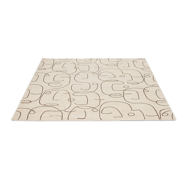 Abstract Portrait Charcoal Rug