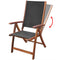 Acacia Wood Folding Chairs - Black (Set of 2)