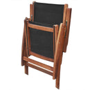 Acacia Wood Folding Chairs - Black (Set of 2)