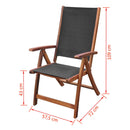 Acacia Wood Folding Chairs - Black (Set of 2)