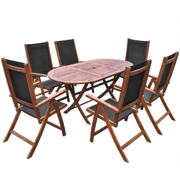 Acacia Wood Folding Outdoor Dining Set (7 Pcs)