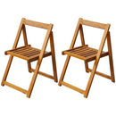 Acacia Wood Outdoor Folding Chairs (Set of 2)
