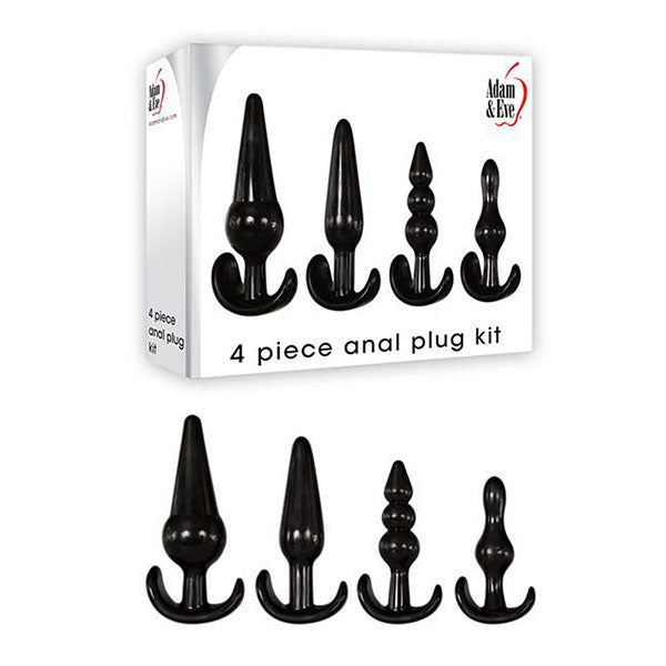 Adam And Eve Anal Plug Kit Black Butt Set Of 4 Sizes