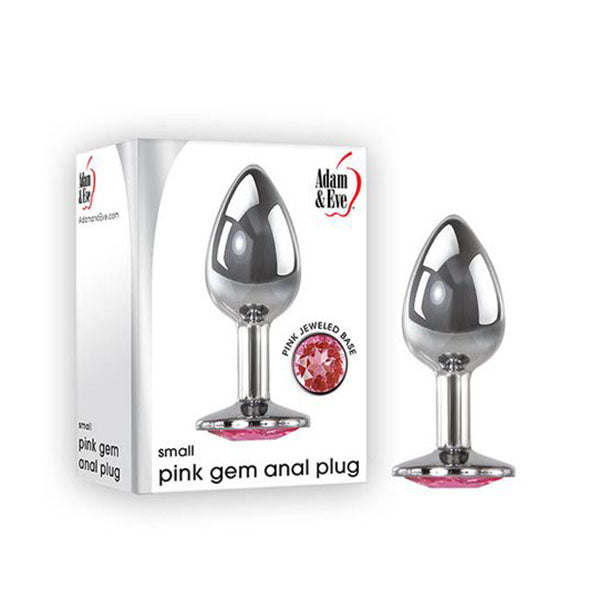 Adam And Eve Pink Gem Anal Plug Small Silver