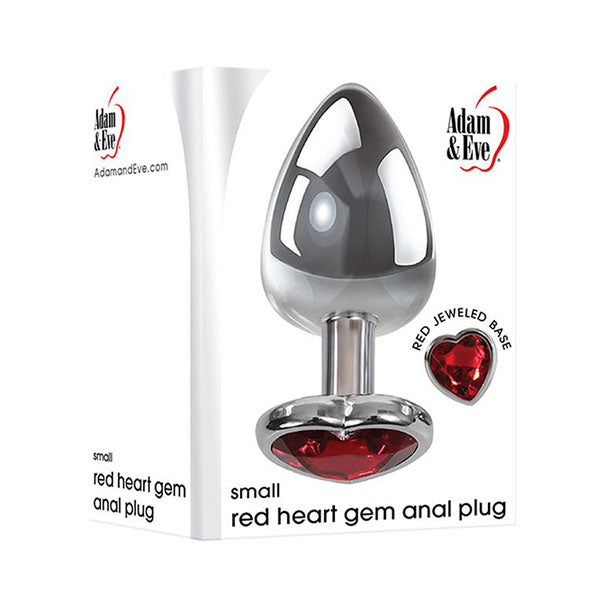 Adam And Eve Red Heart Gem Anal Plug Small