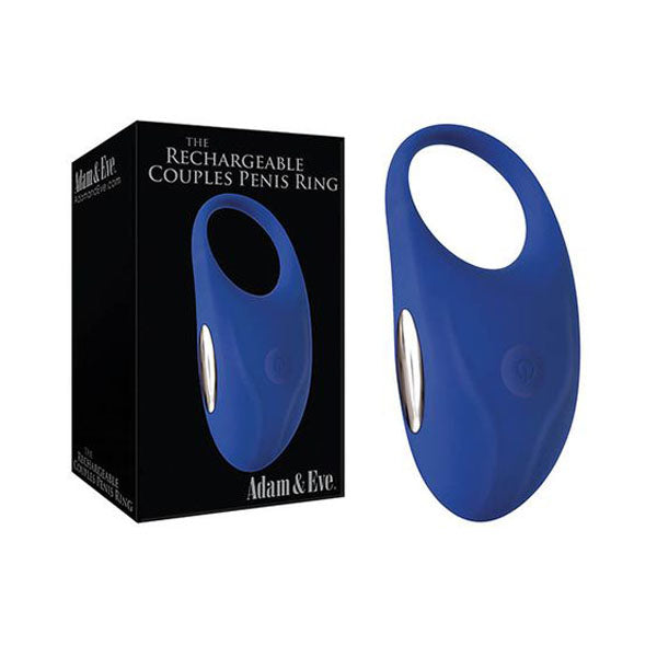 Adam And Eve Usb Rechargeable Couples Penis Ring Blue