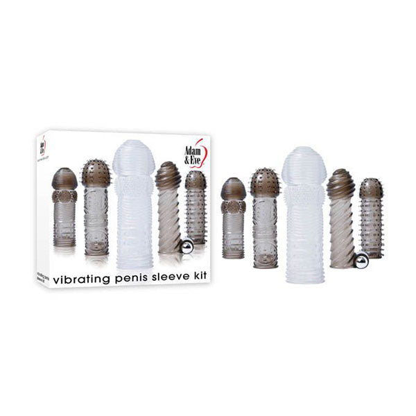 Adam And Eve Vibrating Penis Sleeve Kit Set Of 5