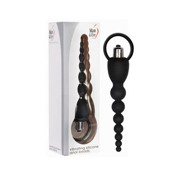 Adam And Eve Vibrating Silicone Anal Beads Black