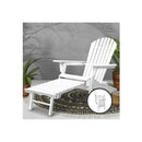 Adirondack Beach Chair With Ottoman White