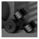 Adjustable Dumbbell Set Rubber Weight Plates Lifting Bench Black