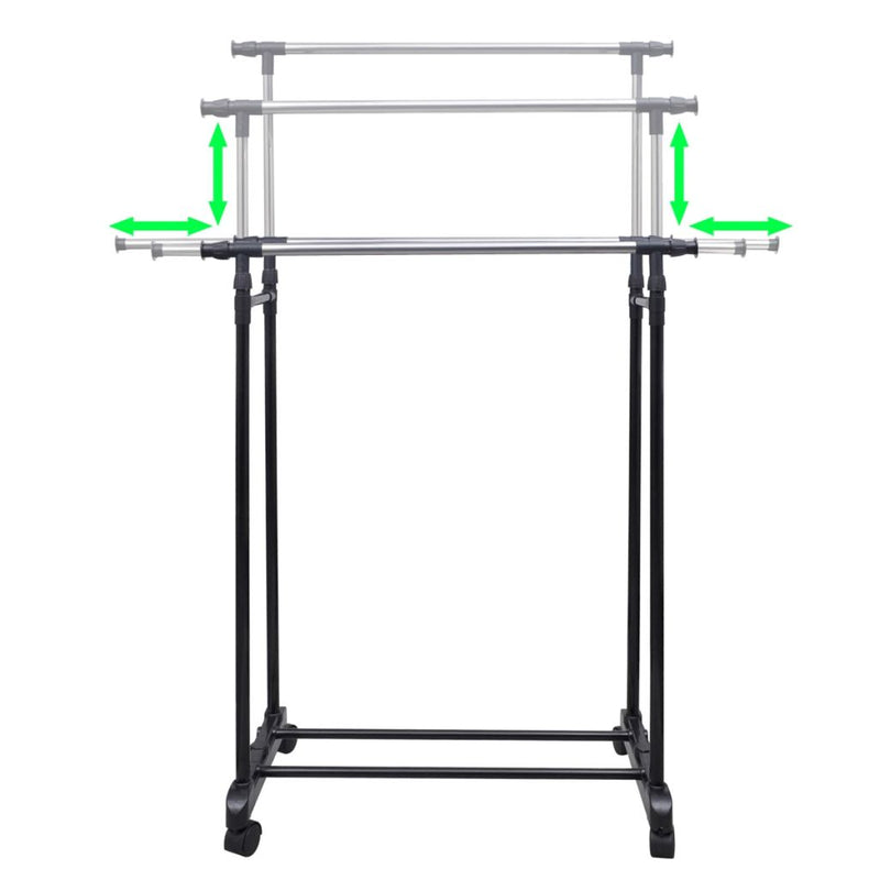 Adjustable Clothes Rack 2 Hanging Rails (2 pcs.)