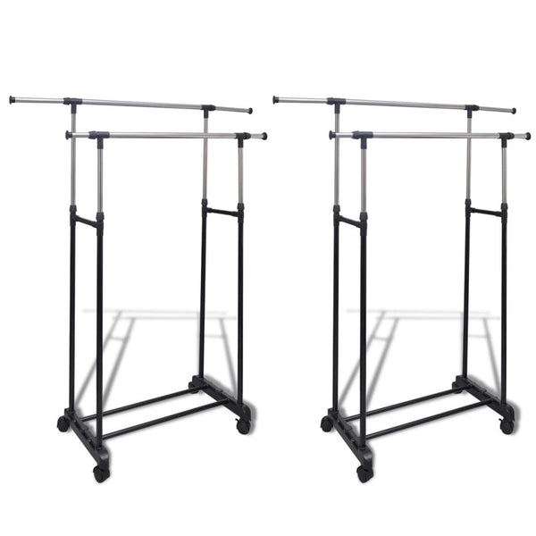 Adjustable Clothes Rack 2 Hanging Rails (2 pcs.)