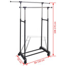 Adjustable Clothes Rack 2 Hanging Rails (2 pcs.)
