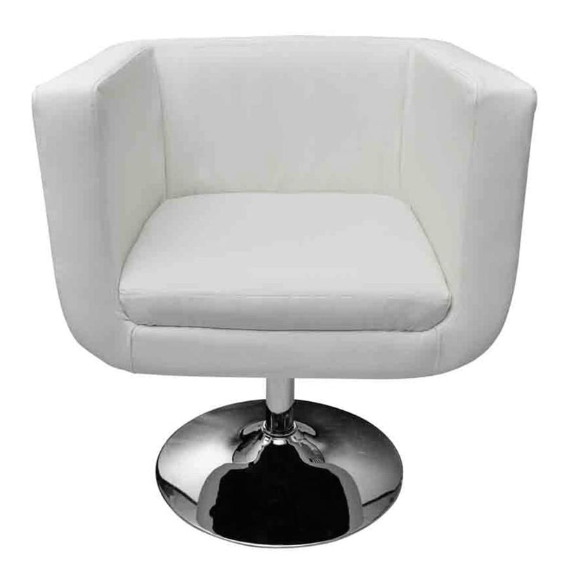 Adjustable Modern Bar Stool - White & Chrome