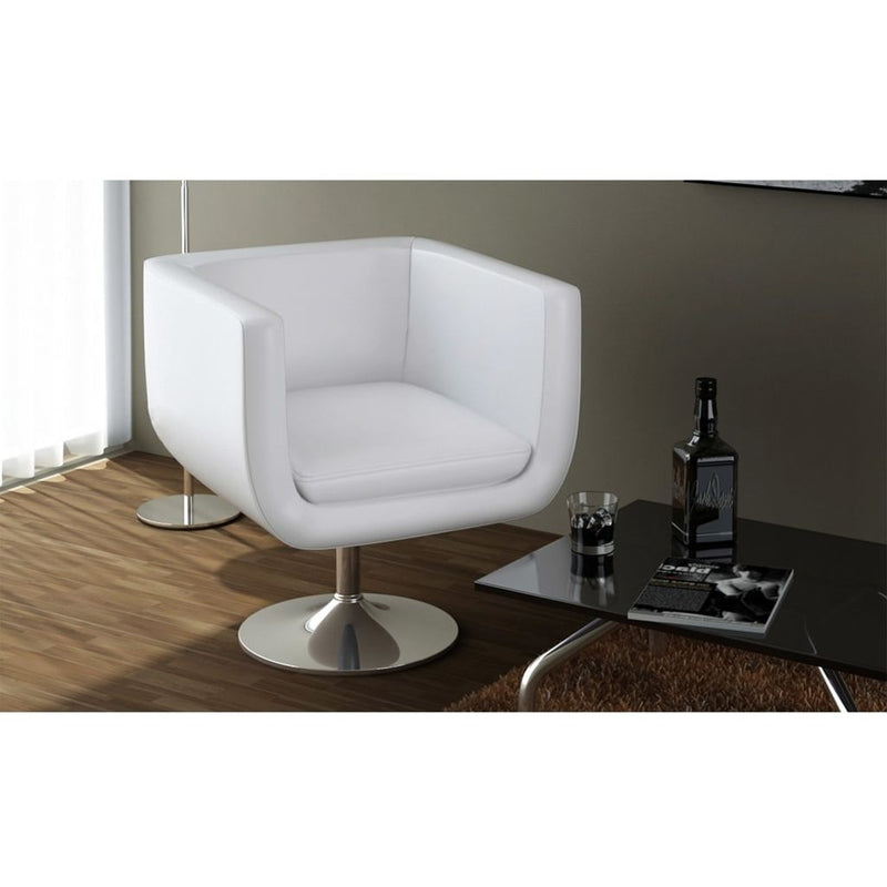 Adjustable Modern Bar Stool - White & Chrome