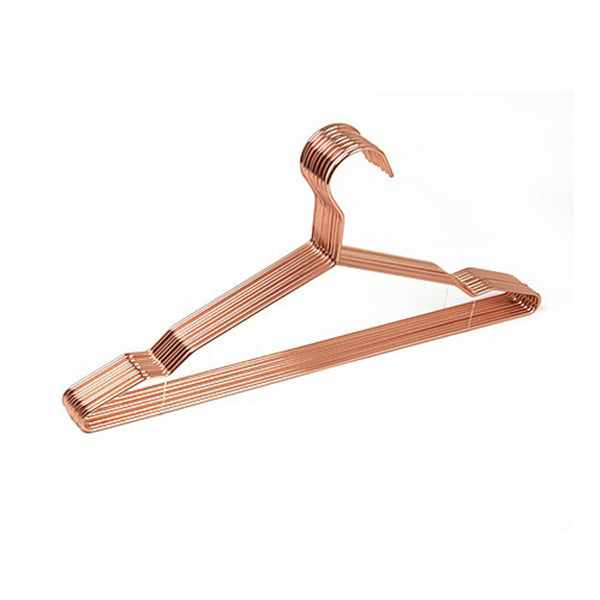 Adult Rose Gold Shiny Metal Wire Coat Suit Top Clothes Hangers