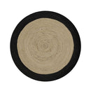 Afeard Round Braided Black Rug 100 Cm