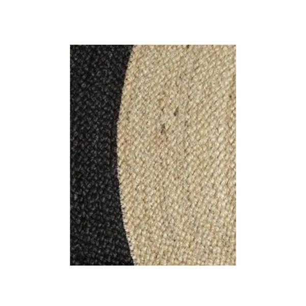 Afeard Round Braided Black Rug 100 Cm