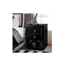 Bedside Table Mirrored Cabinet Nightstand Side End Table 3 Drawers
