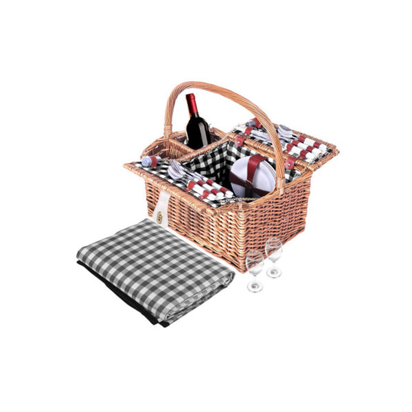 Alfresco Picnic Basket And Insulated Blanket Deluxe
