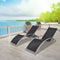 Aluminum Sun Lounger Set (3 Pcs) - Black