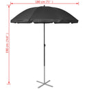 Aluminum Sun Lounger With Umbrella Set (3 Pcs)