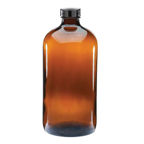 20Pc Amber Glass Bottles Empty Round