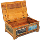 Antique-Style Reclaimed Wood Coffee Table With Storage Box