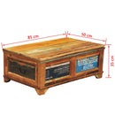 Antique-Style Reclaimed Wood Coffee Table With Storage Box