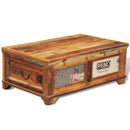 Antique-Style Reclaimed Wood Coffee Table With Storage Box