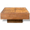 Antique-Style Square Mango Wood Coffee Table - Brown