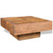 Antique-Style Square Mango Wood Coffee Table - Brown